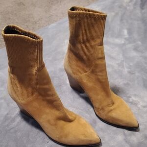 Pierre Hardy Camel Suede Tall Ankle Boots